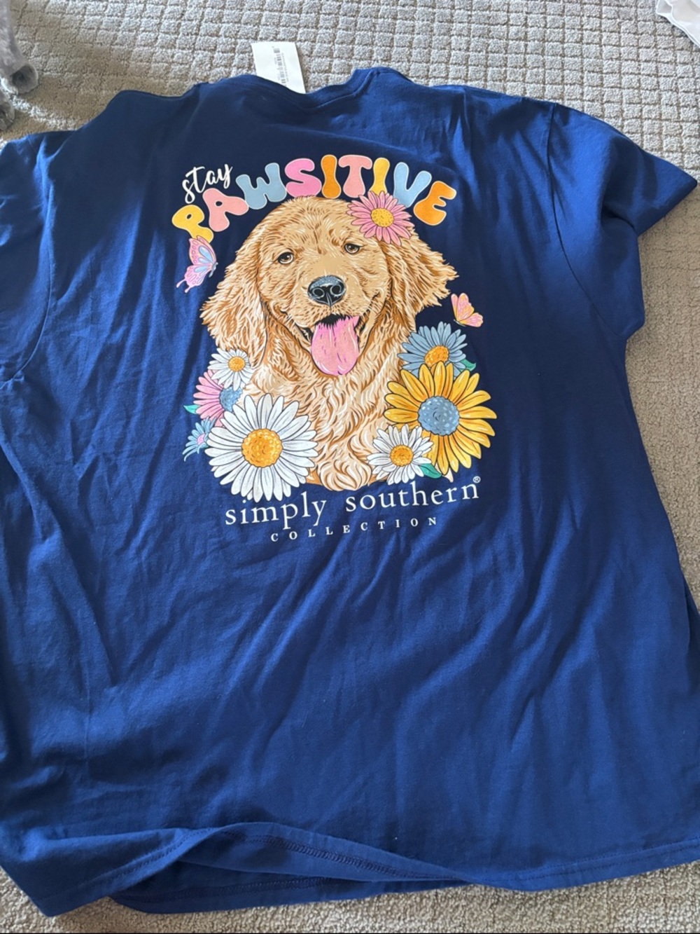Simply Southern Navy Blue "Stay Pawsitive" Dog Graphic Tee